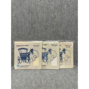 Charles Craft Cross‎ Stitch Fabric Lot 3 Aida 11 Aida 18 Fiddlers Lite 14 Count
